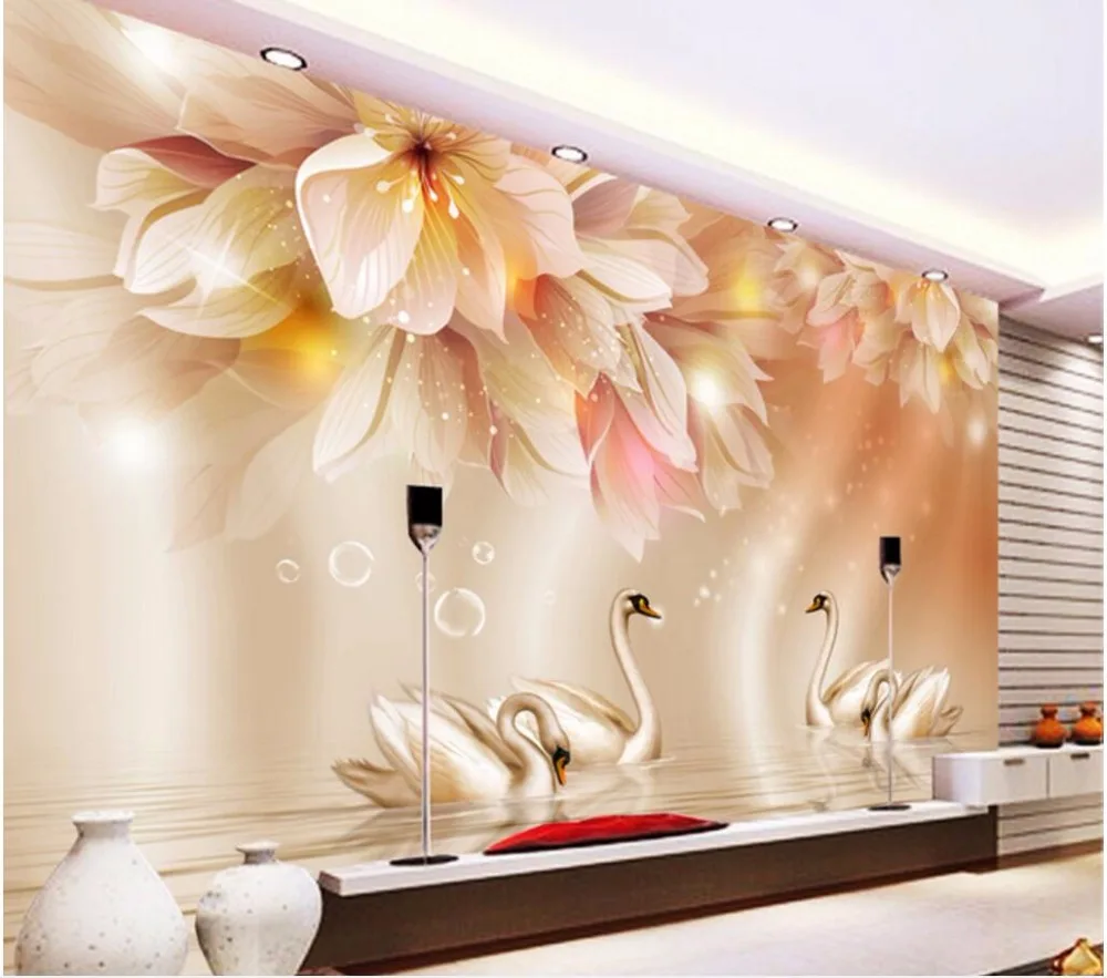 Custom mural photo 3d wallpaper Fashion flower swan TV background wall room painting 3d wall murals wallpaper for wall 3 d
Custom mural photo 3d wallpaper Fashion flower swan TV background wall room painting 3d wall murals wallpaper for wall 3 d