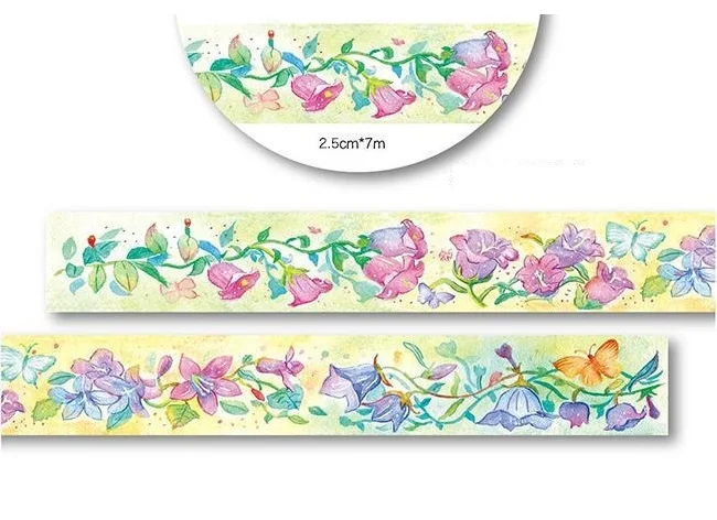 1Roll=25mm*7M High Quality Campanula Flower Pattern Japanese Washi Decorative Adhesive Tape DIY Masking Paper Tape Label Sticker
1Roll=25mm*7M High Quality Campanula Flower Pattern Japanese Washi Decorative Adhesive Tape DIY Masking Paper Tape Label Sticker