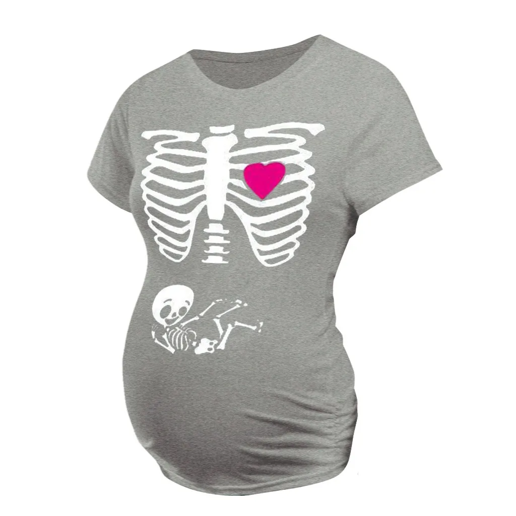 Pregnancy Shirts Women Maternity Short Sleeve Skeleton Print Tops T-shirt Pregnant Casual Camiseta Embarazo Maternity T Shirt
Pregnancy Shirts Women Maternity Short Sleeve Skeleton Print Tops T-shirt Pregnant Casual Camiseta Embarazo Maternity T Shirt