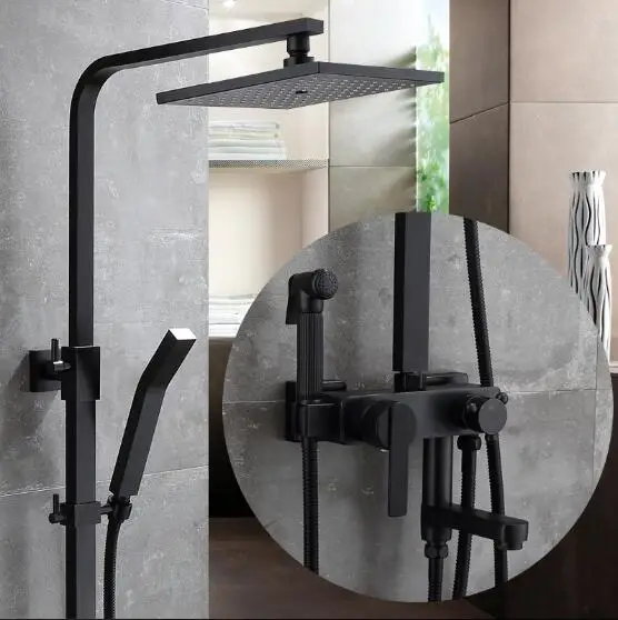 Luxury Bathroom Black Oil Brushed Square Rain Shower Set, Antique Shower Faucet Brass Bath & Shower Faucet Set, Wall Mounted
Luxury Bathroom Black Oil Brushed Square Rain Shower Set, Antique Shower Faucet Brass Bath & Shower Faucet Set, Wall Mounted
