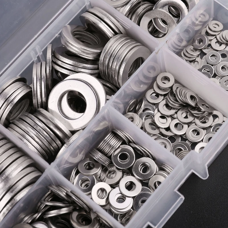 OOTDTY 304 Stainless Steel Flat Washers Assortment Set Plain Ring Fastener Gasket
OOTDTY 304 Stainless Steel Flat Washers Assortment Set Plain Ring Fastener Gasket