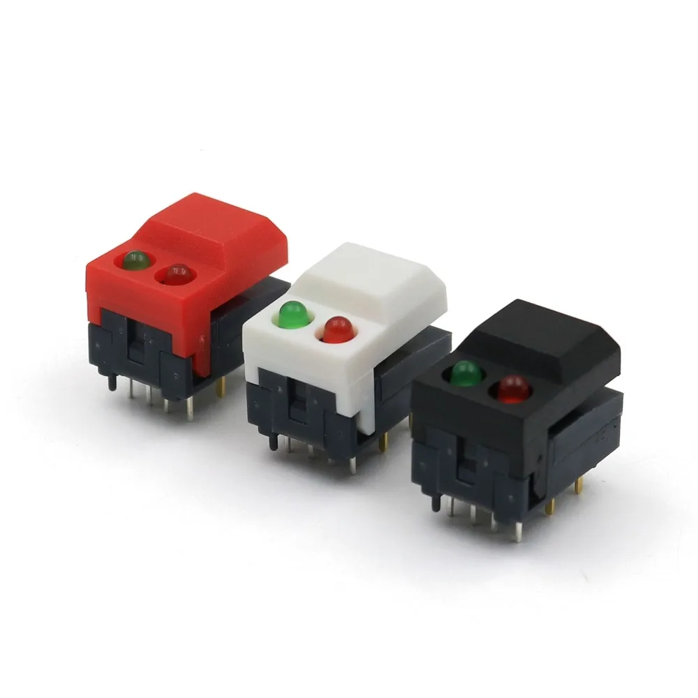 10Pcs PB86-A2 Red and Green LED 8Pin Momentary PCB Mount SPDT Square Push Button Tact Switch
10Pcs PB86-A2 Red and Green LED 8Pin Momentary PCB Mount SPDT Square Push Button Tact Switch