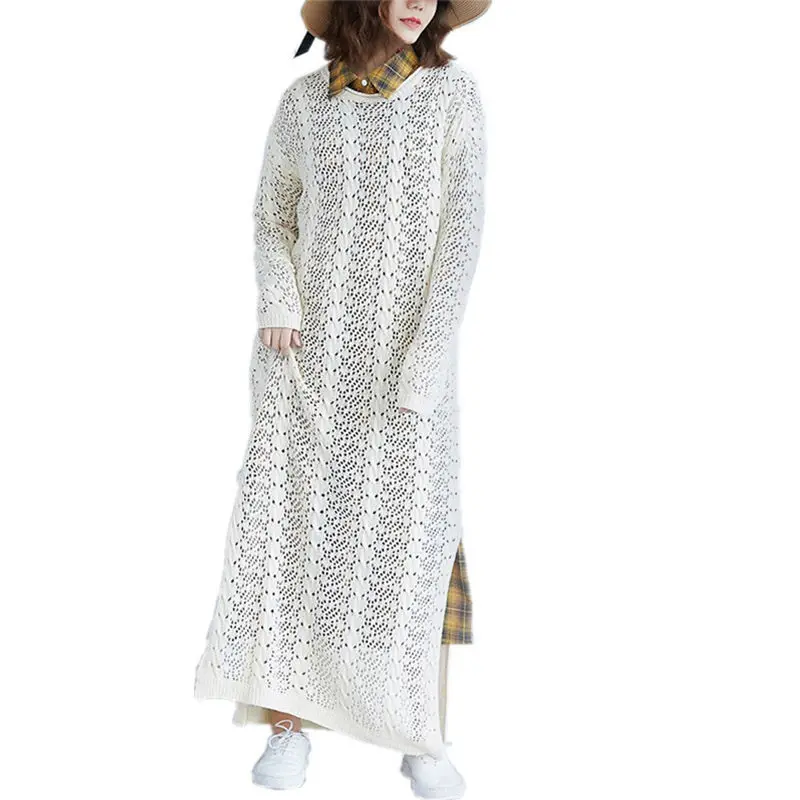 Large Size Women's Sweater Dress Sexy Spring Hollow Out Casual Loose Summer Long Crochet Knitted Dress Split Maxi Vestidos f1113
Large Size Women's Sweater Dress Sexy Spring Hollow Out Casual Loose Summer Long Crochet Knitted Dress Split Maxi Vestidos f1113