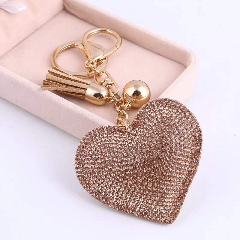 Heart Keychain Leather Tassel Key Holder Metal Crystal Key Chain Keyring Charm Bag Auto Pendant Gift Wholesale Price
Heart Keychain Leather Tassel Key Holder Metal Crystal Key Chain Keyring Charm Bag Auto Pendant Gift Wholesale Price