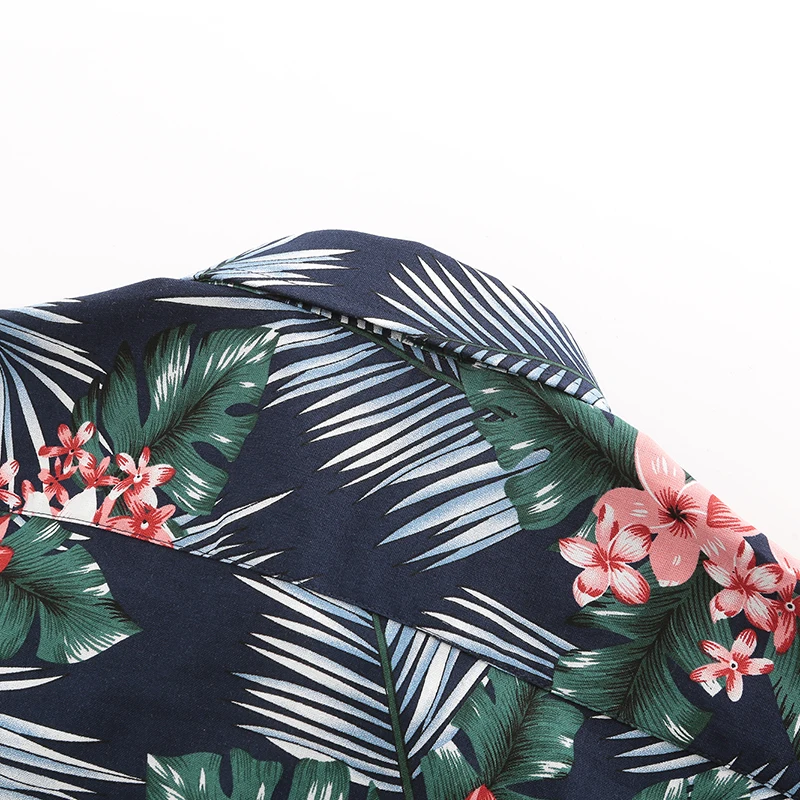 Мужская гавайская рубашка Dioufond с коротким рукавом и цветочным принтом на