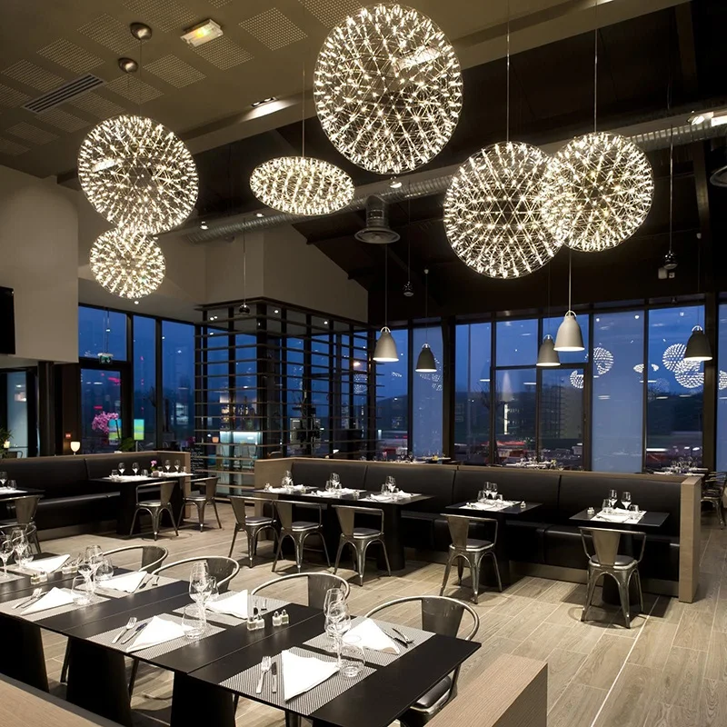 Stainless steel fireworks ball chandeliers LED lighting home bedroom restaurant villa hotel project lighting 110-240V
Stainless steel fireworks ball chandeliers LED lighting home bedroom restaurant villa hotel project lighting 110-240V
