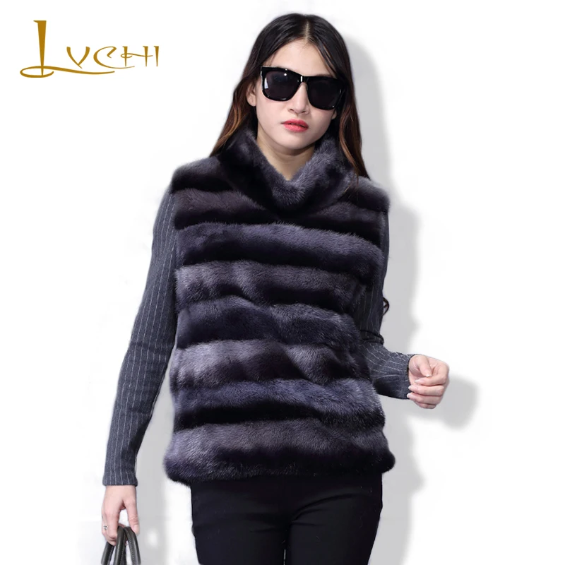 LVCHI Genuine Fur Women's Real Fur Tank Coats Women Black Fur Leather Mandarin Collar Sleeveless Mink Velvet 2019 Mink Coat
LVCHI Genuine Fur Women's Real Fur Tank Coats Women Black Fur Leather Mandarin Collar Sleeveless Mink Velvet 2019 Mink Coat