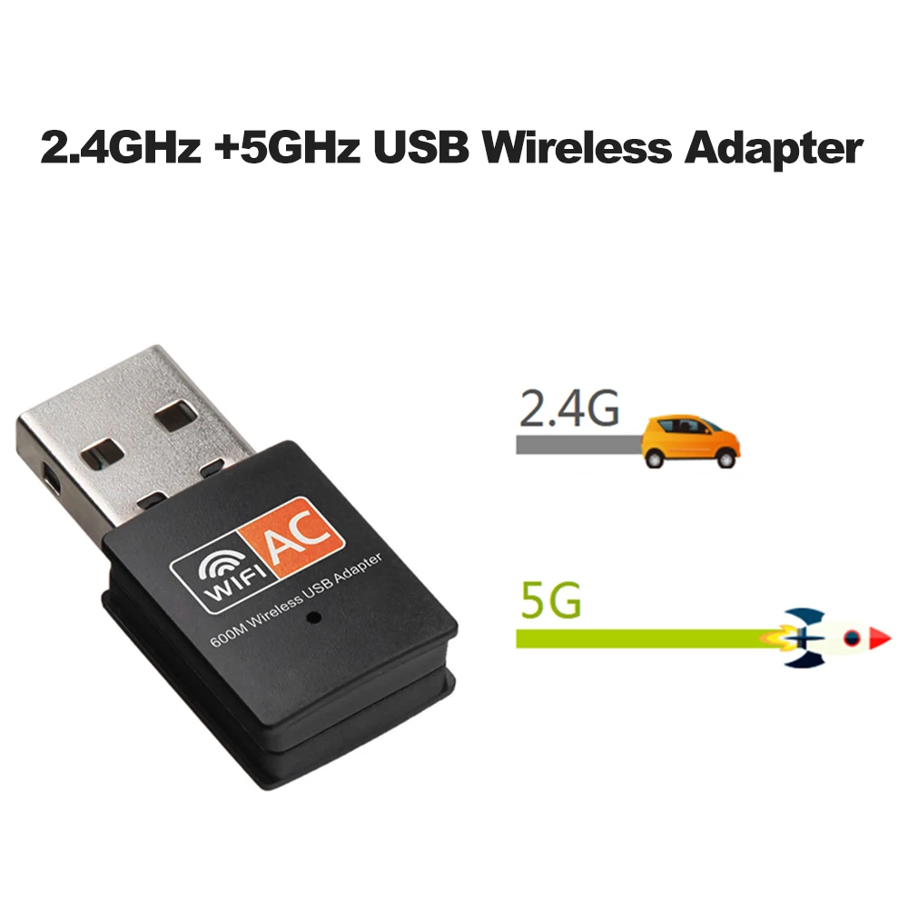 Беспроводной USB-адаптер 802.11a/b/g/n/ac 600 Мбит/с 2 4 ГГц + 5 | Компьютеры и офис