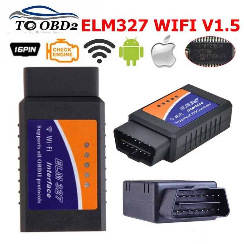 ELM327 PIC18F25K80 Chip WIFI V1.5 OBD2 Diagnostic Tool ELM 327 1.5 OBDII Car Diagnostic Interface Scanner Support Multi-Language
ELM327 PIC18F25K80 Chip WIFI V1.5 OBD2 Diagnostic Tool ELM 327 1.5 OBDII Car Diagnostic Interface Scanner Support Multi-Language