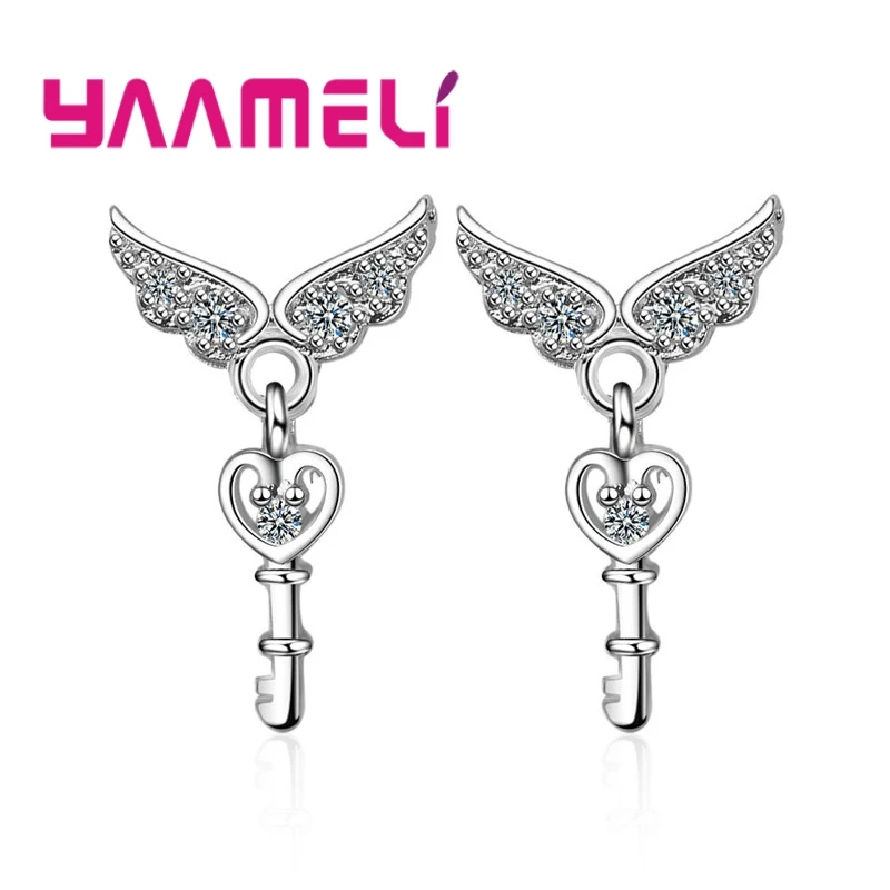 Vintage Hot Sale Elegantment Style Wing Heart Design Setting Sparking CZ Stone 925 Sterling Silver Stud Earring Woman Girls
Vintage Hot Sale Elegantment Style Wing Heart Design Setting Sparking CZ Stone 925 Sterling Silver Stud Earring Woman Girls
