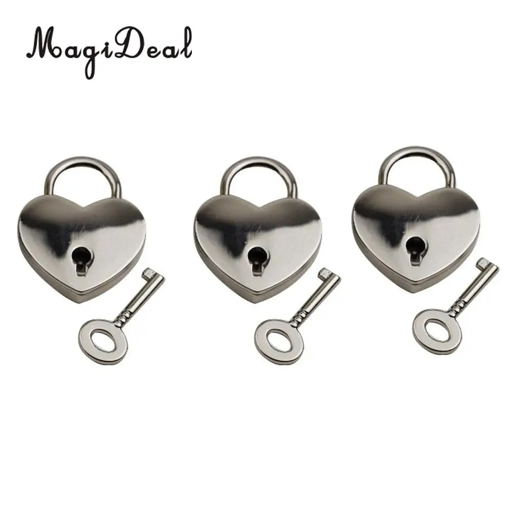 MagiDeal Lot of 3 Alloy Vintage Style Mini Padlock Key Lock Heart Shaped for Collectibles Children Kids Novelty Gift Toy -Silver
MagiDeal Lot of 3 Alloy Vintage Style Mini Padlock Key Lock Heart Shaped for Collectibles Children Kids Novelty Gift Toy -Silver