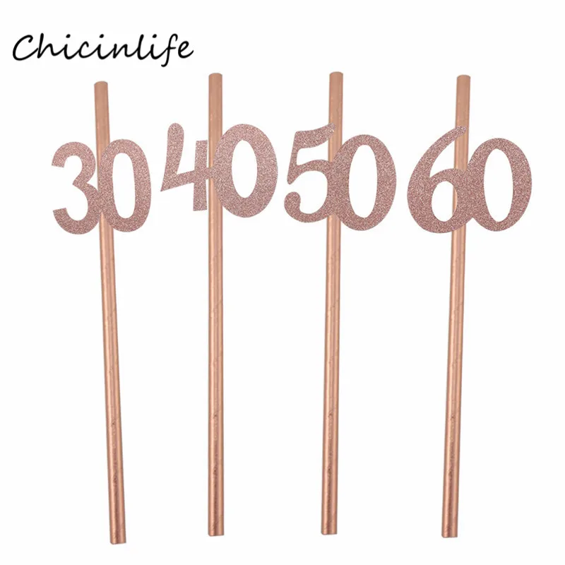 Chicinlife 10pcs Adult Birthday Party Decoration Rose Gold 30 40 50 60 Paper Straws Striped Drink Straws Anniversary Party Favor
Chicinlife 10pcs Adult Birthday Party Decoration Rose Gold 30 40 50 60 Paper Straws Striped Drink Straws Anniversary Party Favor