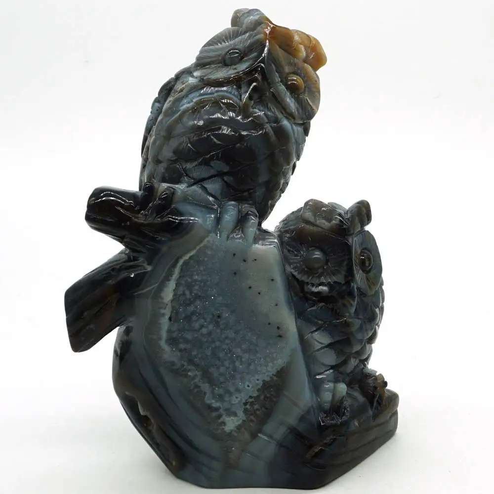 6.1" Natural Gemstone Grey Agate Owl Figurine Crystal Healing Reiki Statue Home Ofiice Decor#349
6.1" Natural Gemstone Grey Agate Owl Figurine Crystal Healing Reiki Statue Home Ofiice Decor#349