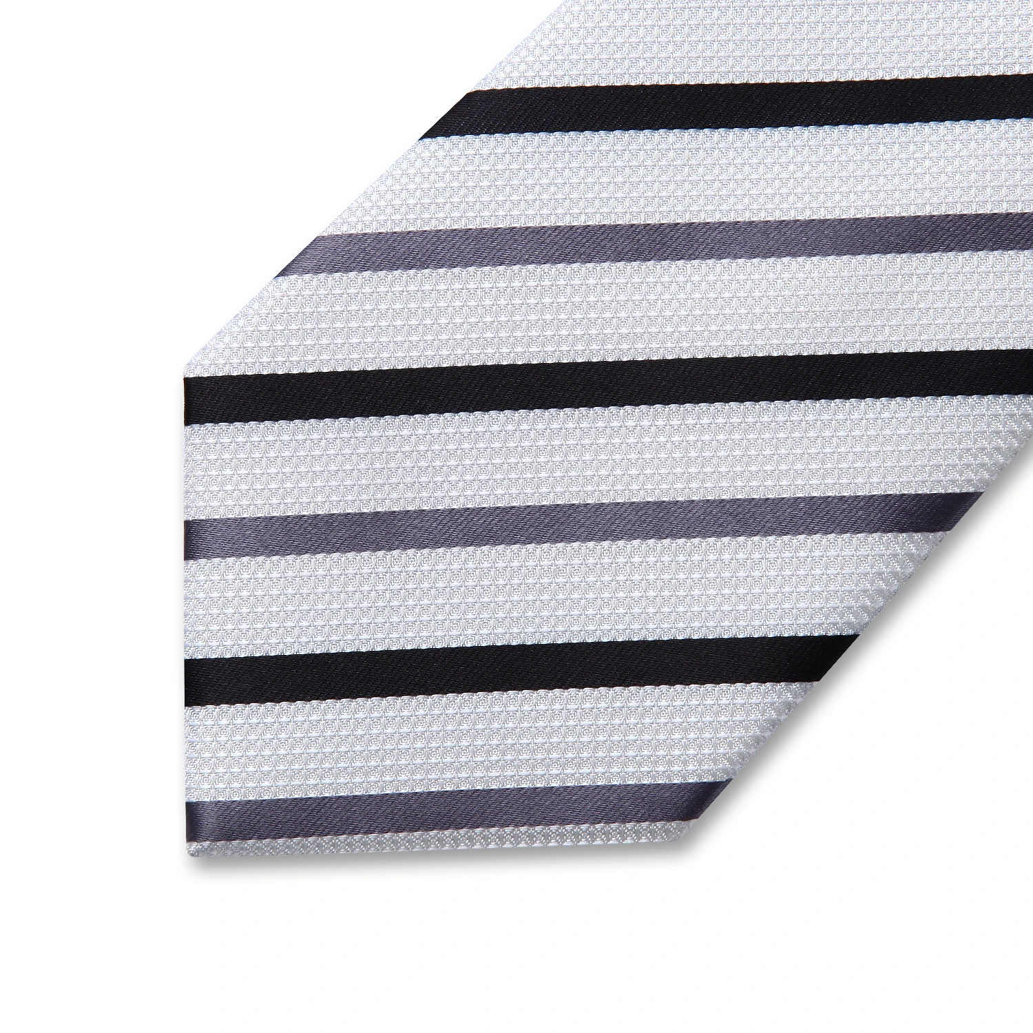 Тканый мужской галстук в черно белую полоску Набор платков и галстуков # TS615W8S