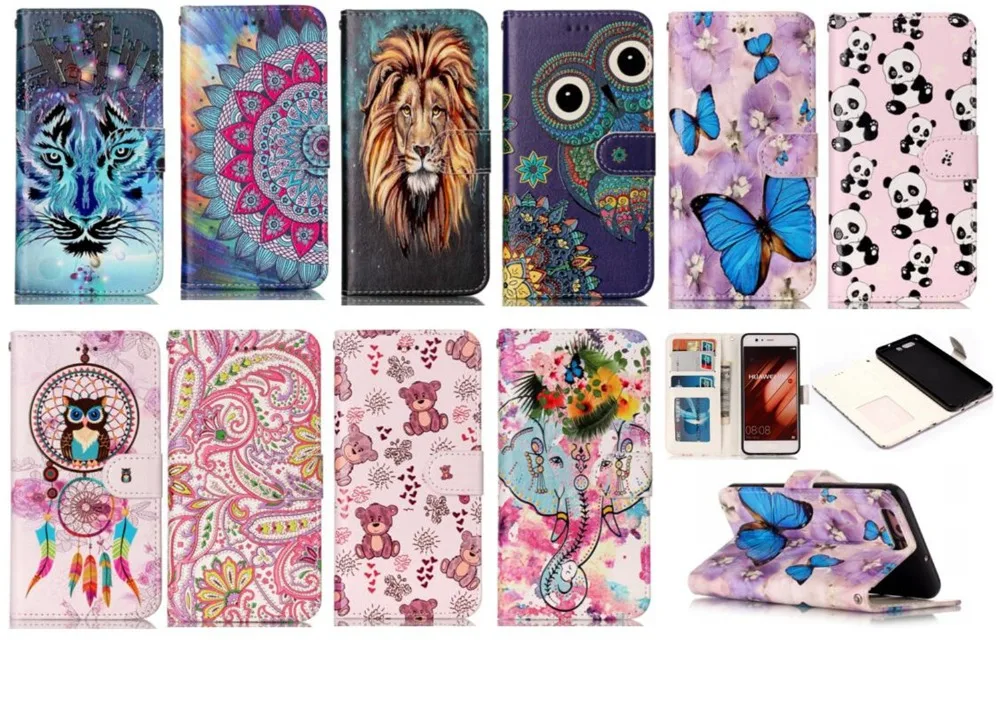 100pcs/lot lion wolves owl pandas butterfly flower wallet leather case For Huawei P8 P9 P10 Lite 2017
100pcs/lot lion wolves owl pandas butterfly flower wallet leather case For Huawei P8 P9 P10 Lite 2017