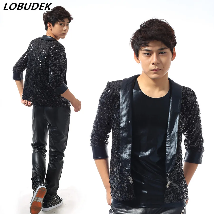 stage casual black sequin jacket singer dancer show male DS dance costumes outerwear coat DJ jazz nightclub performance bar
stage casual black sequin jacket singer dancer show male DS dance costumes outerwear coat DJ jazz nightclub performance bar