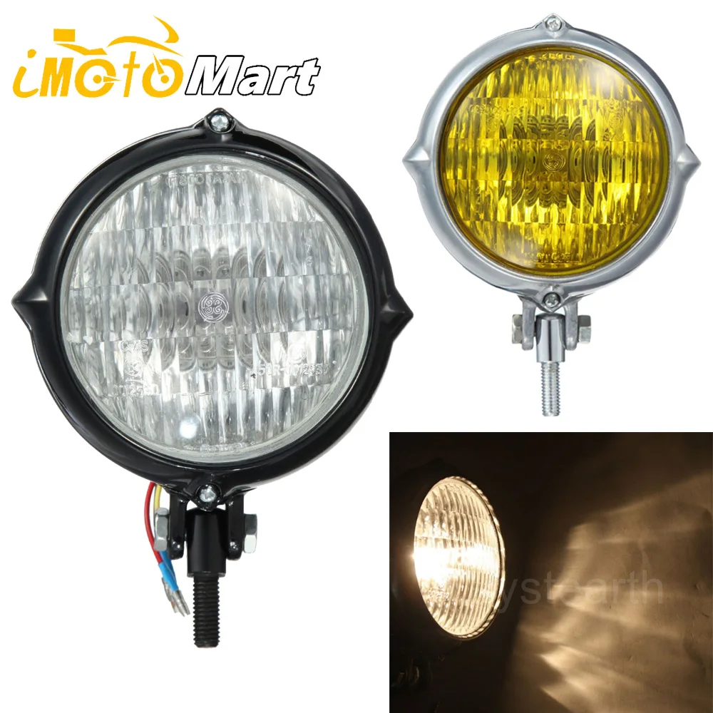 Universal 5.3" Motorcycle Vintage Headlight Headlamp Yellow Light Bulb High/Low Beam For Harley Custom Cafe Racer
Universal 5.3" Motorcycle Vintage Headlight Headlamp Yellow Light Bulb High/Low Beam For Harley Custom Cafe Racer