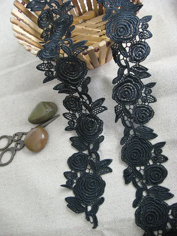 5 yards Black Lace Trim Embroidered Lace Retro Rose Lace Trim black Rose Lace, on sale
5 yards Black Lace Trim Embroidered Lace Retro Rose Lace Trim black Rose Lace, on sale