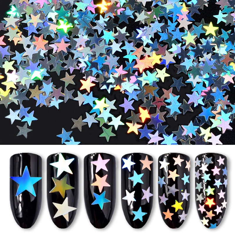 6pcs Colorful Pentagram Nail Jewelry Sequins Laser Silver Manicure Tool DIY 5-Pointed Star Accessories Nail Art Decorations
6pcs Colorful Pentagram Nail Jewelry Sequins Laser Silver Manicure Tool DIY 5-Pointed Star Accessories Nail Art Decorations