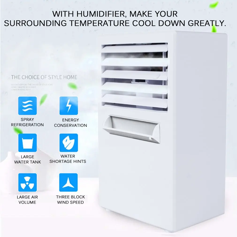 EU US Plug Mini Air Cooler Conditioner Fan Humidifier Moisturizing Tool Device Desktop Fan Drop Shipping White Blue
EU US Plug Mini Air Cooler Conditioner Fan Humidifier Moisturizing Tool Device Desktop Fan Drop Shipping White Blue