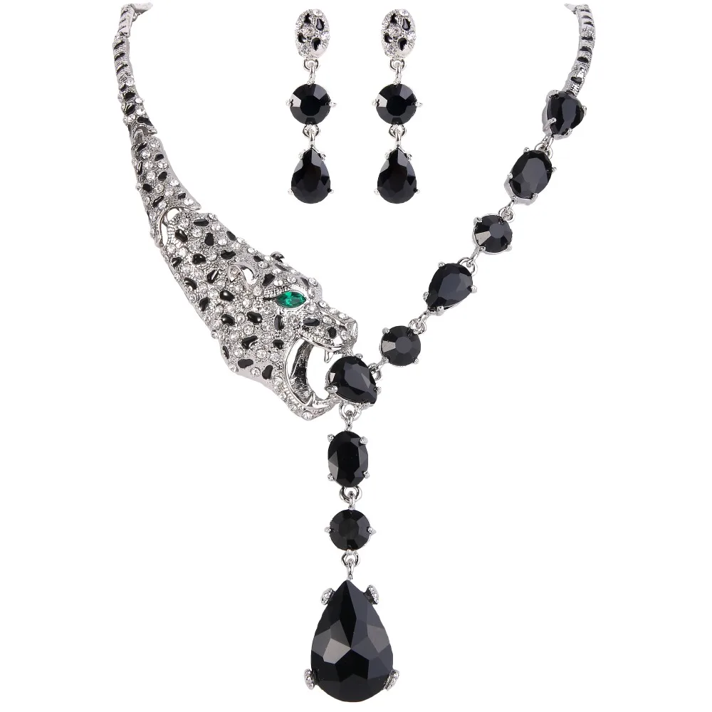 Tuliper Leopard Animal Jewelry Set Black Austrian Crystal Rhinestone Necklace Earring Set Women Jewelry Accessories Necklace Set
Tuliper Leopard Animal Jewelry Set Black Austrian Crystal Rhinestone Necklace Earring Set Women Jewelry Accessories Necklace Set