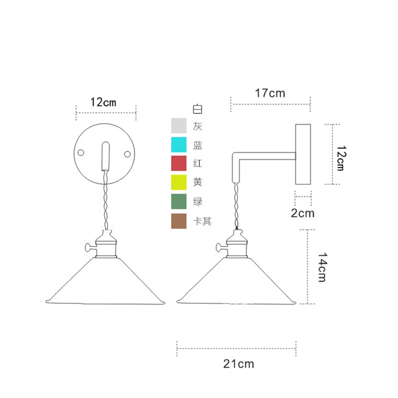 Retro American Loft Industrial Wall Lamp Vintage bedroom Read wall light Colorful Living room light fixtures E27 Bulbs 110V/220V
Retro American Loft Industrial Wall Lamp Vintage bedroom Read wall light Colorful Living room light fixtures E27 Bulbs 110V/220V