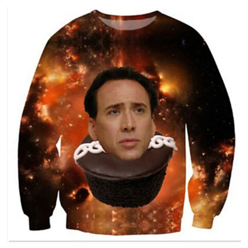 Высокое Качество Толстовка с принтом 3D Chocalate Николя Crewneck Толстовки оптовая
