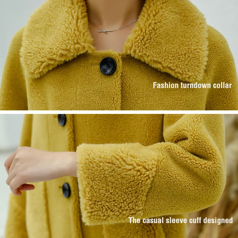 Autumn Winter Real Composite Lamb Fur Coat Women Genuine Shearling Wool Fur Coat/Jacket with Faux Suede Leather Liner A198
Autumn Winter Real Composite Lamb Fur Coat Women Genuine Shearling Wool Fur Coat/Jacket with Faux Suede Leather Liner A198