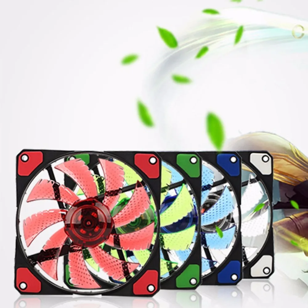 120mm Pc Computer Fan 15 Lights LED Cooler Cooling Fan Plastic 12V DC 4P 3P 120*120*25mm Easy Installed Colorful Computer Fan
120mm Pc Computer Fan 15 Lights LED Cooler Cooling Fan Plastic 12V DC 4P 3P 120*120*25mm Easy Installed Colorful Computer Fan