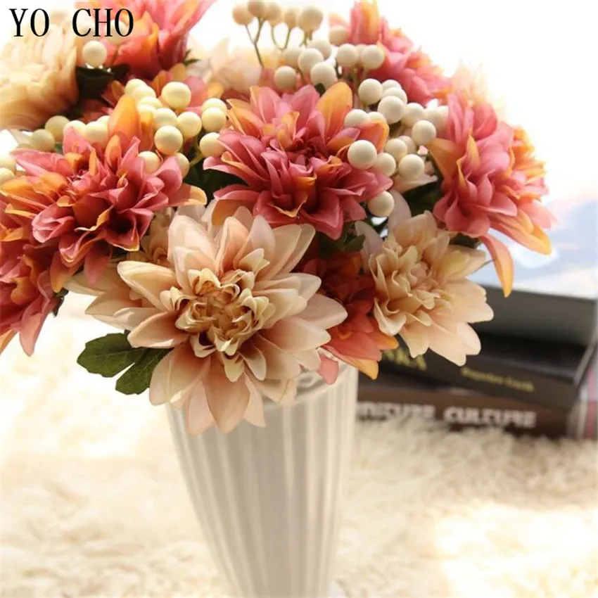 YO CHO High Quality Dahlia Artificial Flower Bridal Wedding Bouquet Flower Home Decorative Silk Flower Hotel Party Garden Decor
YO CHO High Quality Dahlia Artificial Flower Bridal Wedding Bouquet Flower Home Decorative Silk Flower Hotel Party Garden Decor