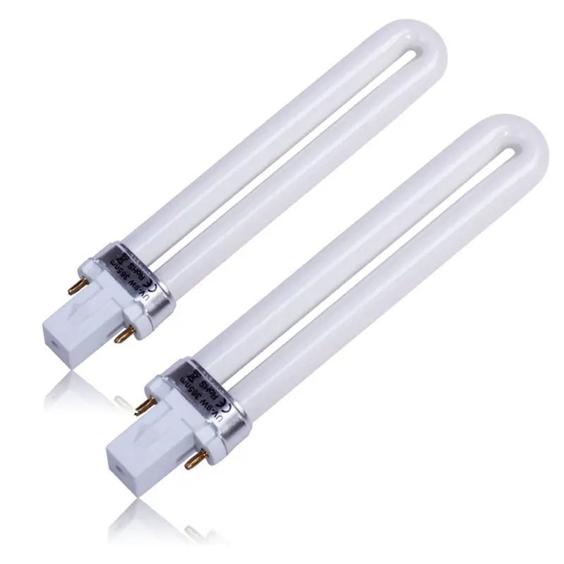 New Professional Electronic 2pcs 365nm 9W Nail Dryer UV Lamp Light Bulb Tube Replacement Art Polish Manicure | Красота и здоровье