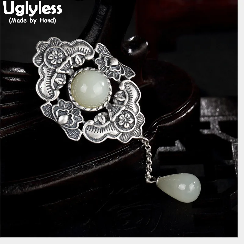 Uglyless Real 925 Sterling Silver Ethnic Handmade Bats Pendants for Women Water Drop Jade Tassel Necklaces NO Chains Thai Silver
Uglyless Real 925 Sterling Silver Ethnic Handmade Bats Pendants for Women Water Drop Jade Tassel Necklaces NO Chains Thai Silver