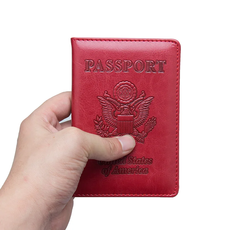 Масляная однотонная мягкая многофункциональная Обложка для паспорта США модная