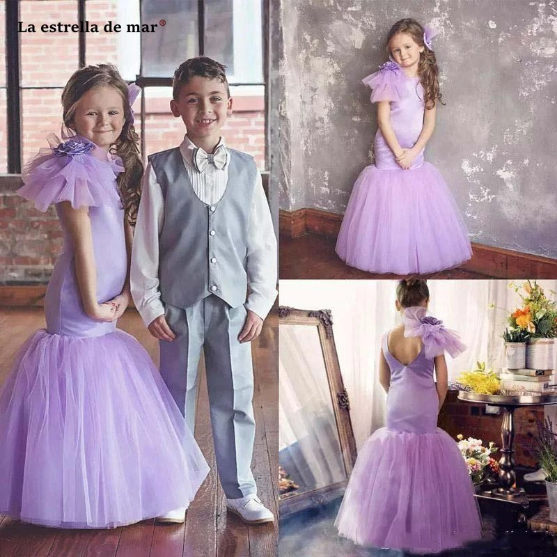 La estrella de mar vestido primera comunion 2019 tulle satin one shoulder backless sexy mermaid light purple flower girl dresse
La estrella de mar vestido primera comunion 2019 tulle satin one shoulder backless sexy mermaid light purple flower girl dresse