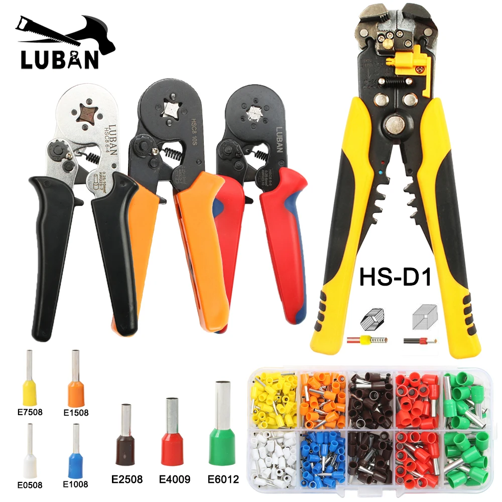 Crimping stripping cutting pliers kit 10S/6-4/6-6 with tubular terminals 260pcs/box electrical crimping tool clamp set HSC8
Crimping stripping cutting pliers kit 10S/6-4/6-6 with tubular terminals 260pcs/box electrical crimping tool clamp set HSC8
