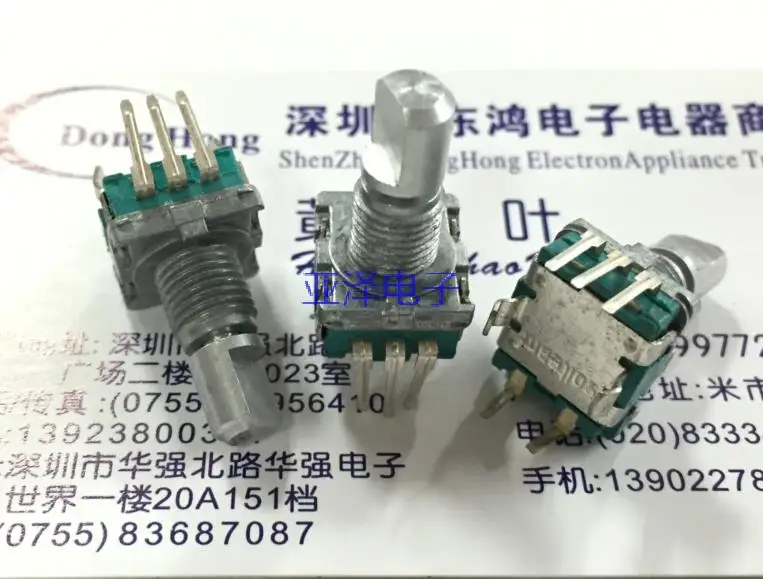 2PCS/LOT EC11 type encoder with switch 20, positioning number 20, pulse shaft length 15MM, with thread digital potentiometer
2PCS/LOT EC11 type encoder with switch 20, positioning number 20, pulse shaft length 15MM, with thread digital potentiometer