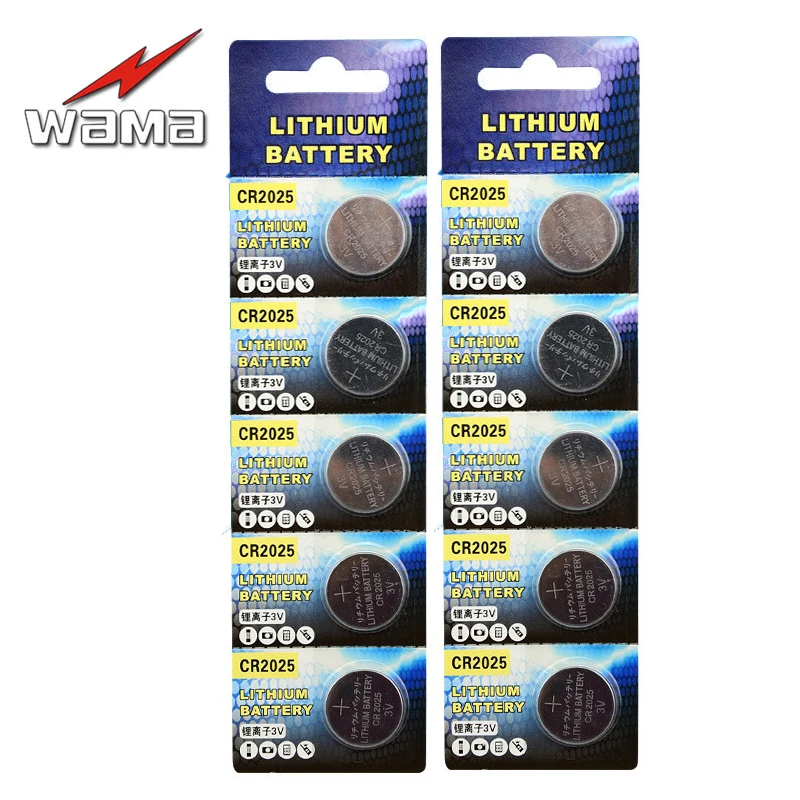 10x Wama 3V CR2025 Button Cell Batteries BR2025 2025 DL2025 ECR2025 Car Key 3D Glasses LED Light Toys Clock Lithium Coin Battery
10x Wama 3V CR2025 Button Cell Batteries BR2025 2025 DL2025 ECR2025 Car Key 3D Glasses LED Light Toys Clock Lithium Coin Battery