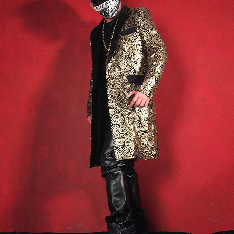 S-6XL! Large singers perform in costumes 2019 New star dumb shiny DS suit high quality stage trench coat
S-6XL! Large singers perform in costumes 2019 New star dumb shiny DS suit high quality stage trench coat