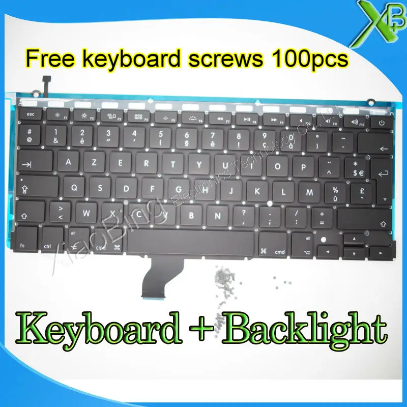 Brand New AZERTY FR French keyboard+Backlight Backlit+100pcs keyboard screws For MacBook Pro Retina 13.3" A1502 2013-2015 Years
Brand New AZERTY FR French keyboard+Backlight Backlit+100pcs keyboard screws For MacBook Pro Retina 13.3" A1502 2013-2015 Years