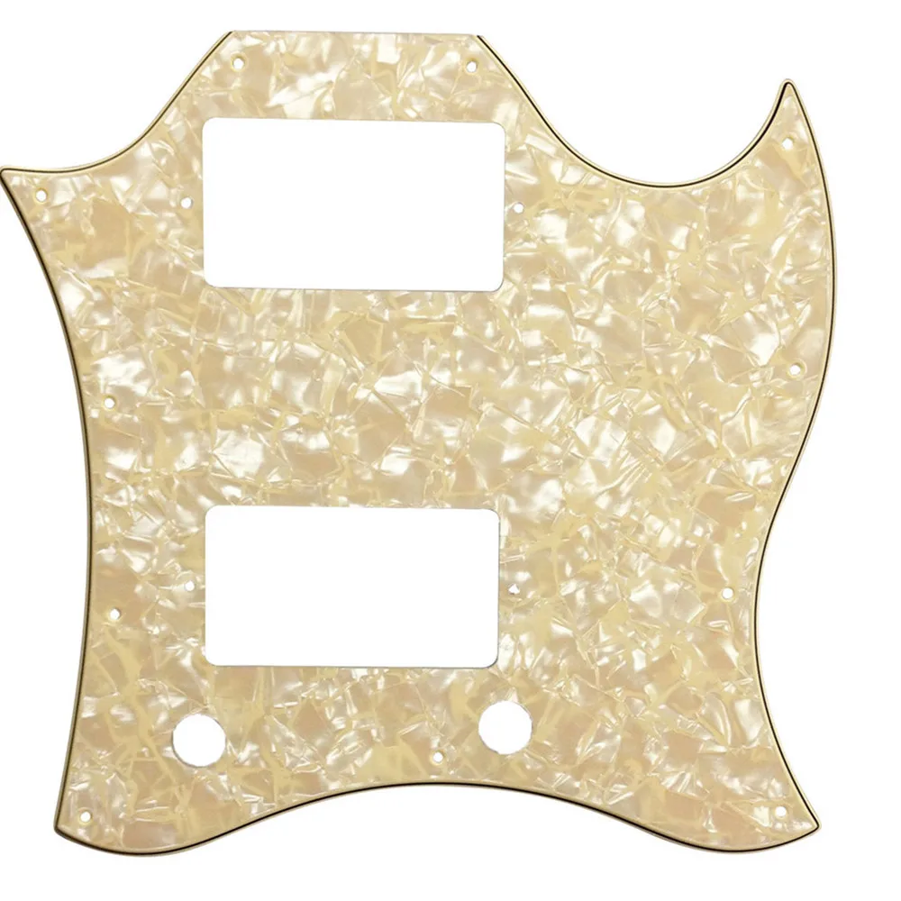 Pleroo Custom Guitar Parts - For SG Full Face Guitar Pickguard Scratch Plate With PAF Humbuckers , 4 Ply Cream Pearl
Pleroo Custom Guitar Parts - For SG Full Face Guitar Pickguard Scratch Plate With PAF Humbuckers , 4 Ply Cream Pearl