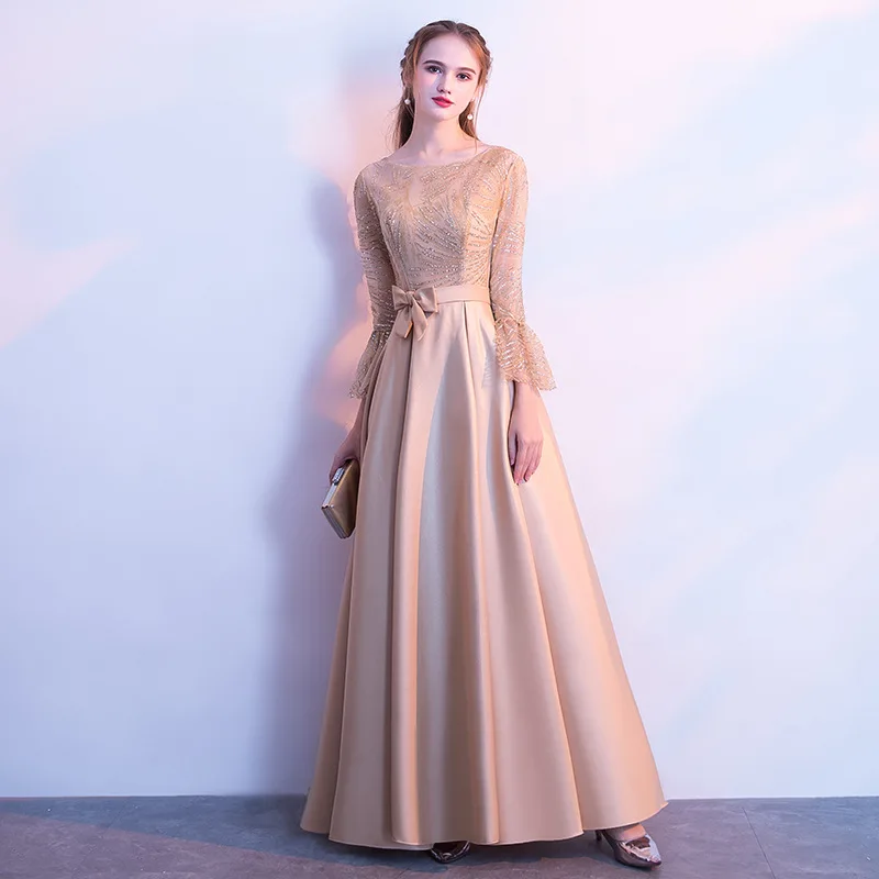 Gold Long Sleeve Chinese Oriental Party Wedding Female Cheongsam Bridesmaid Evening Dress Elegant Celebrity Banquet Dresses
Gold Long Sleeve Chinese Oriental Party Wedding Female Cheongsam Bridesmaid Evening Dress Elegant Celebrity Banquet Dresses
