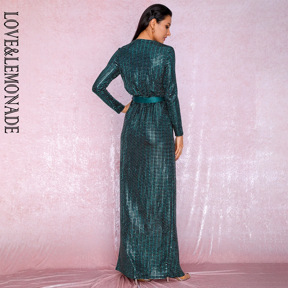 LOVE&LEMONADE Sexy Deep V-Neck Gold Cross Fit Long Sleeve Composite Sequins Long Dress LM81929
LOVE&LEMONADE Sexy Deep V-Neck Gold Cross Fit Long Sleeve Composite Sequins Long Dress LM81929