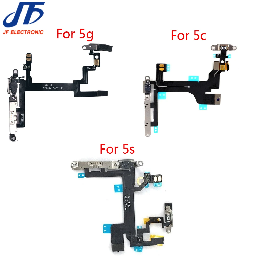 10pcs/lot Power Button Volume and Mute Flex Cable With Metal For iPhone 5 5g 5c 5s SE Replacement Part | Мобильные телефоны и