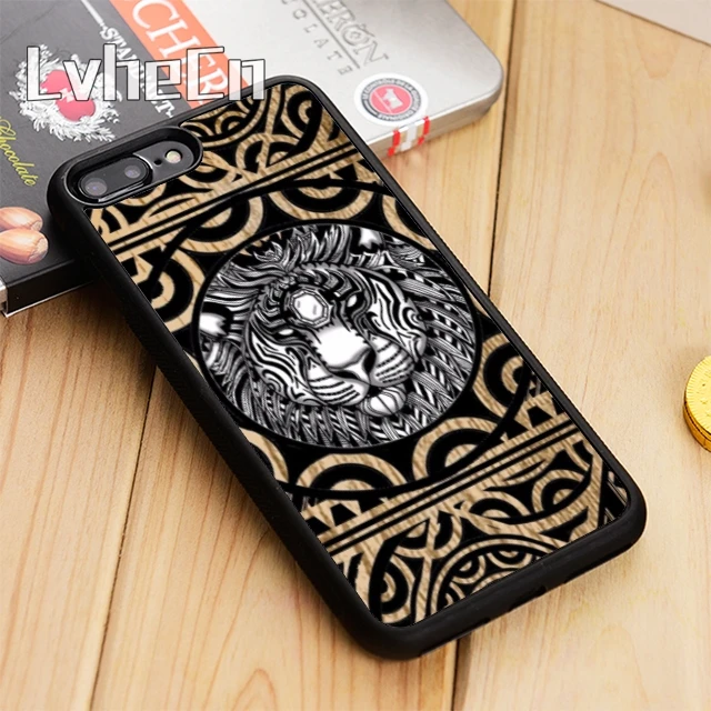 LvheCn голова тигра полинезийский Племенной чехол для телефона iPhone 5 6 6s 7 8 plus 11 12 Pro X XR