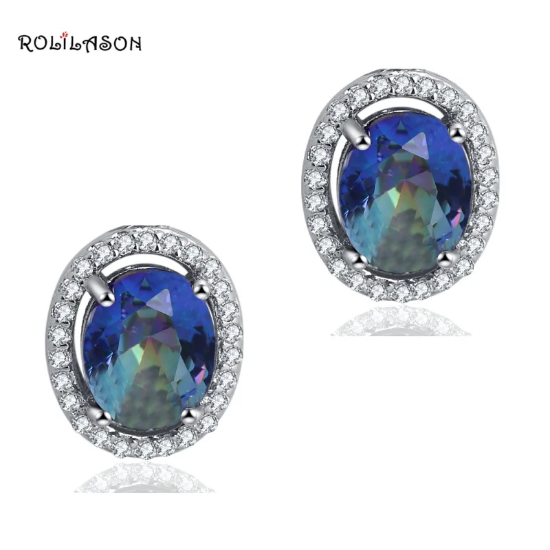 ROLILASON Oval Glittering Zircon Wonderful Gifts for Ladies silver color Anniversary Stud Earrings Fashion Jewelry JE974
ROLILASON Oval Glittering Zircon Wonderful Gifts for Ladies silver color Anniversary Stud Earrings Fashion Jewelry JE974
