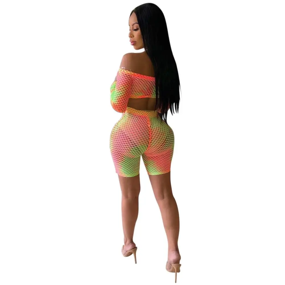 Print Full Sleeve Slash Neck Ctop Top Skinny Shorts Two Piece Suits Hollow Out Fishnet Tracksuits High Waist Casual Women Sets
Print Full Sleeve Slash Neck Ctop Top Skinny Shorts Two Piece Suits Hollow Out Fishnet Tracksuits High Waist Casual Women Sets