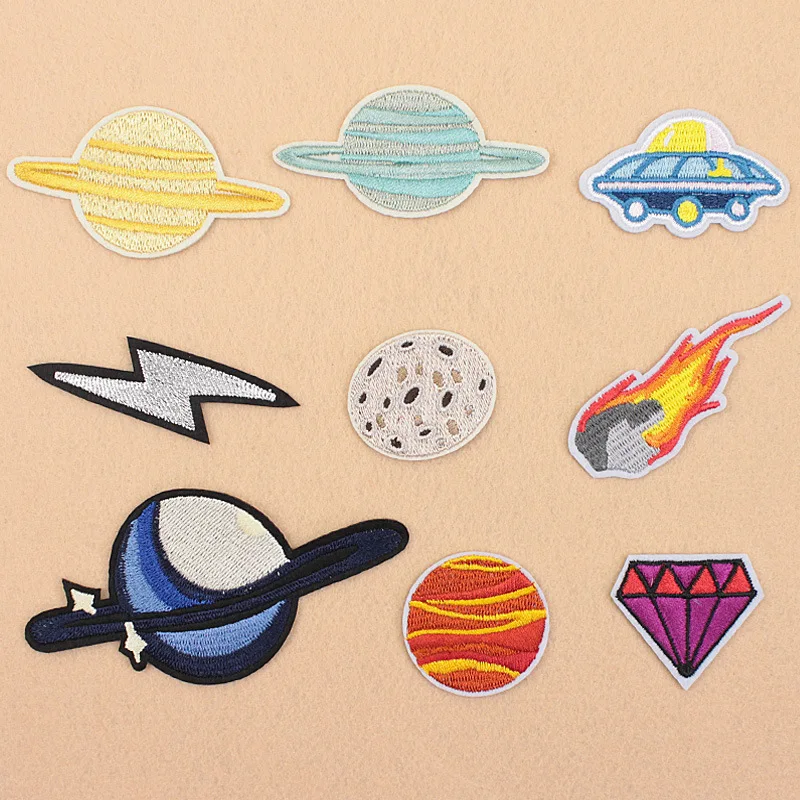 Звезда Сатурн Jupiter Earth Planet Patches одежда вышивка аппликация Железо на аппликации