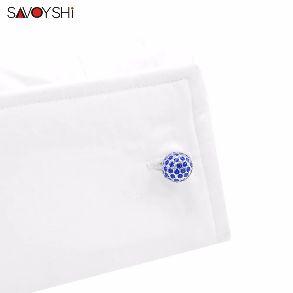 SAVOYSHI Blue Crystals Cufflinks for Mens Cuff buttons High Quality Ball Cuff links Wedding Fashion Jewelry
SAVOYSHI Blue Crystals Cufflinks for Mens Cuff buttons High Quality Ball Cuff links Wedding Fashion Jewelry