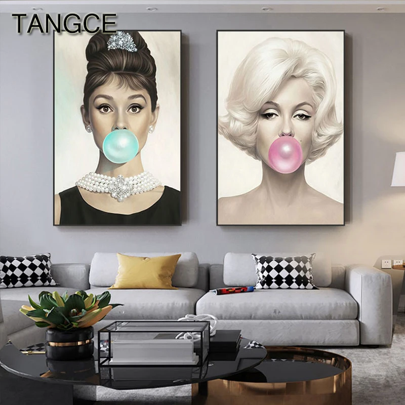 Nordic Mary Monroe Hepburn Pink Bubbles Canvas Painting Poster Duvar Tablolar Mary Monroe Wall Pictures for Living Room Quadro
Nordic Mary Monroe Hepburn Pink Bubbles Canvas Painting Poster Duvar Tablolar Mary Monroe Wall Pictures for Living Room Quadro