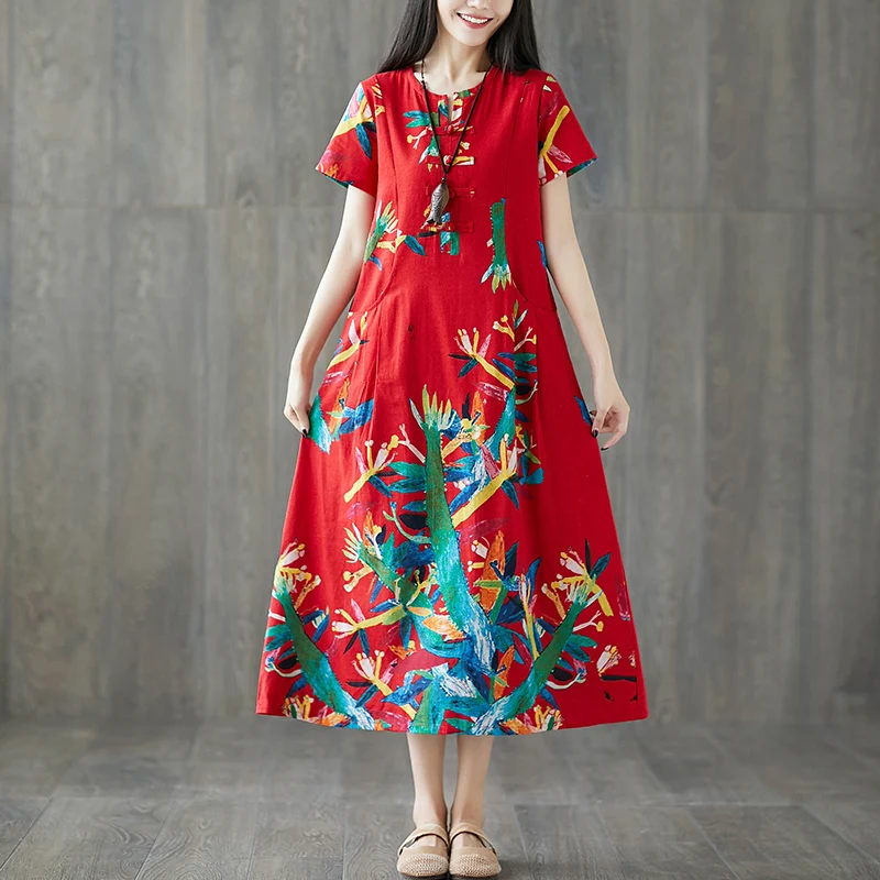 2019 New Spring Summer Retro National Wind Print O-Neck Long Sleeve Cotton Dress RE2472
2019 New Spring Summer Retro National Wind Print O-Neck Long Sleeve Cotton Dress RE2472